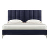 Olga Upholstered Bed with Silver Legs -  More Colors & Sizes