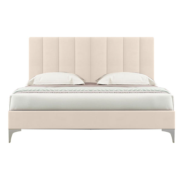 Olga Upholstered Bed with Silver Legs -  More Colors & Sizes